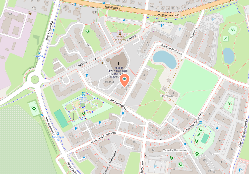 Mapa z możliwością powiększenia, pokazująca lokalizację szkoły
